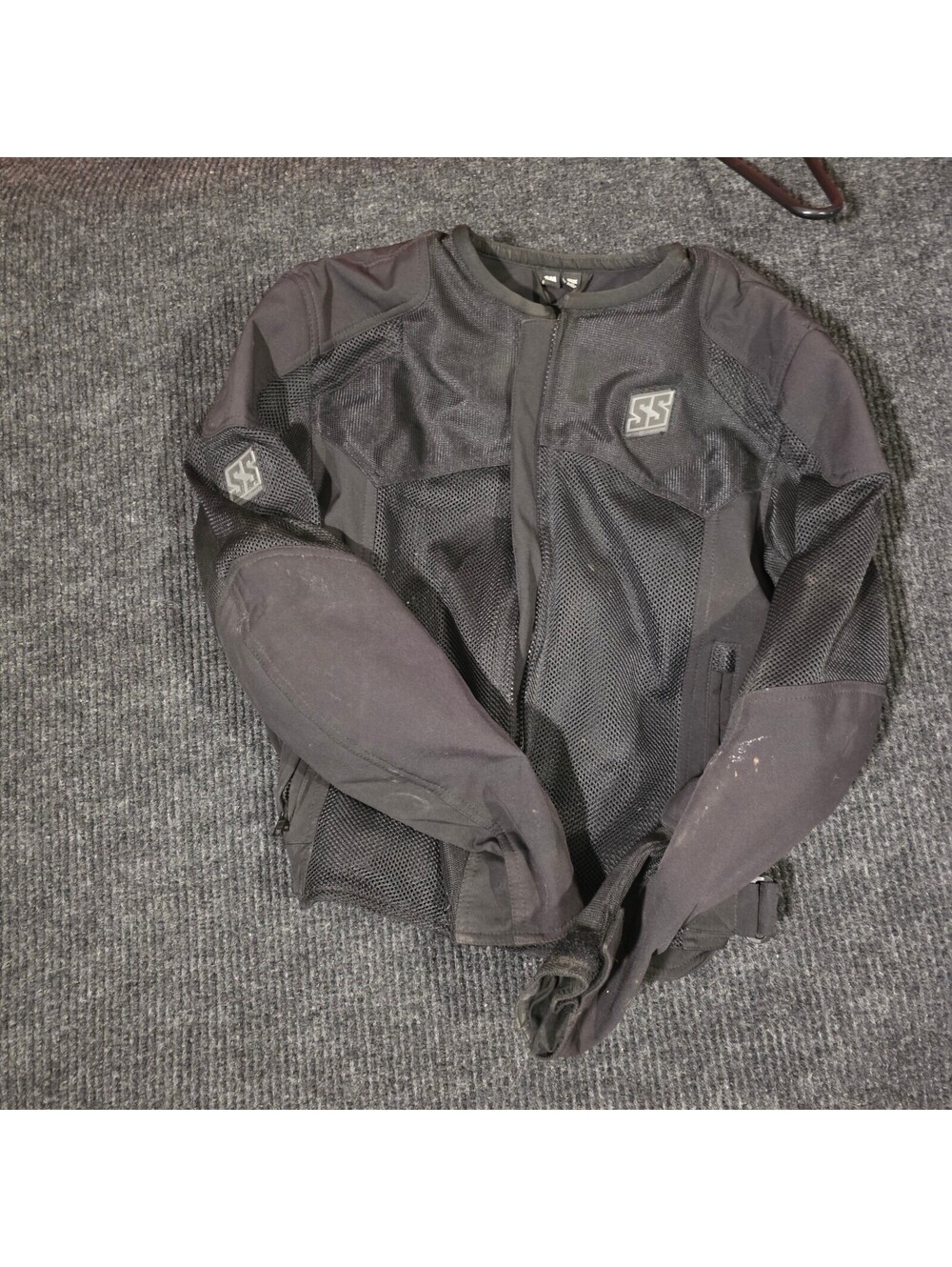 Speed and Strength Black Mesh Motorcycle Jacket Size Small